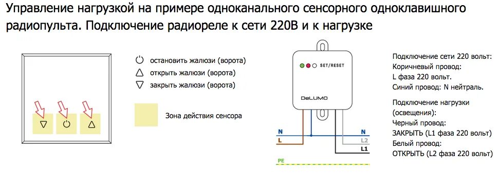 Радиореле 220В 433МГц c кодировкой сигнала eV1527