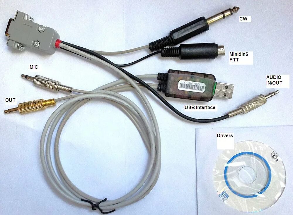 Подключение радиостанции к компьютеру UN8GV - Кабель для подключения трансивера к компьютеру CAT interface!