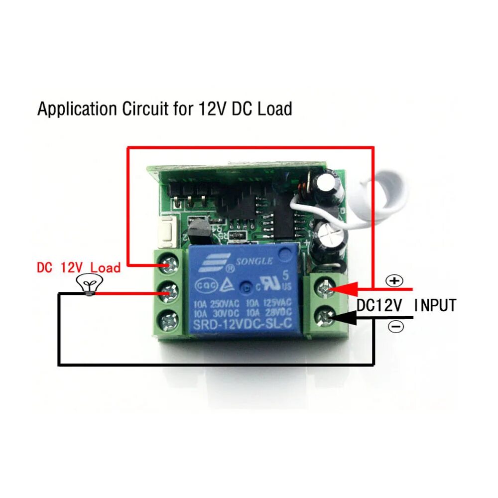 Подключение радиоуправляемого реле DC12V 1 шанал RF Беспроводной дистанционного Управление переключатель 1 передатч