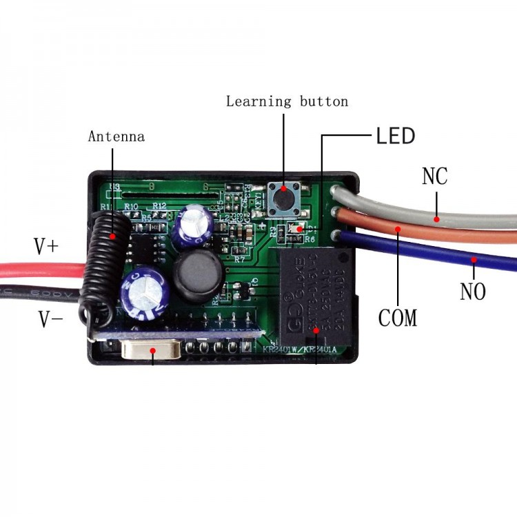 Подключение радиоуправляемого реле Радиоуправляемое реле 5-30 В с пультом