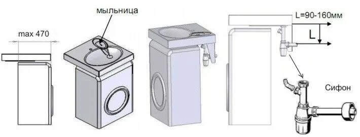 Подключение раковины над стиральной машиной Раковина Vod-ok Comfort 60 над стиральной машиной в Москве - интернет-магазин k-