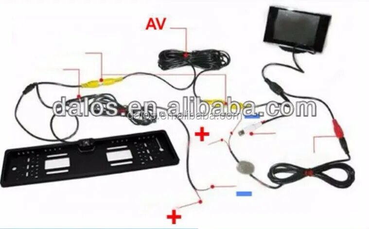 Подключение рамки номера с камерой заднего 1301 Source 1/4" Color CMOS/CCD car number plate camera,license plate backup camera,E