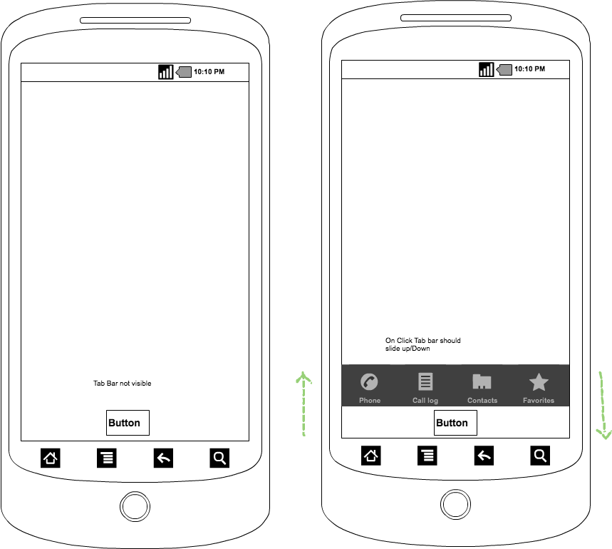 Подключение рамки с кнопками к андроиду Android Show/Hide Tabwidget On button Click - Stack Overflow