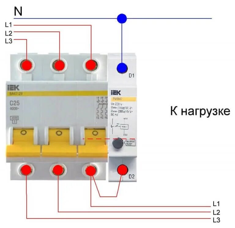 Подключение расцепителя к автомату схема подключения Обзор расцепителя максимального и минимального напряжения РММ-47 - Сам электрик