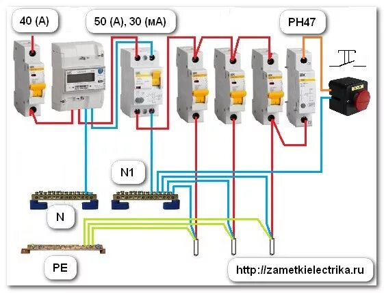 Подключение расцепителя к автомату схема подключения Независимый расцепитель РН47 Заметки электрика