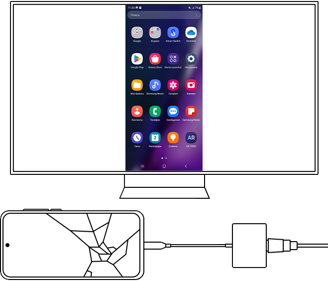 Подключение разбитому телефону Как сохранить данные, если дисплей Samsung Galaxy не работает Samsung РОССИЯ