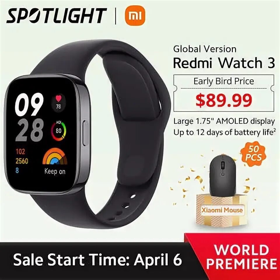 Купить смарт-часы Xiaomi MiRMB Redmi Watch 3 Active, экран 1.83" - купить по низ