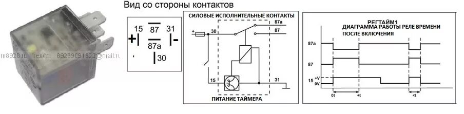 Подключение регтайм 1 Таймер 0- 60 сек. 12в № 1