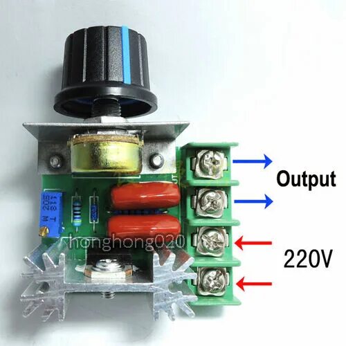 Подключение регулятора оборотов двигателя с алиэкспресс 2000W AC 50-220V 25A Adjustable Motor Speed Controller Voltage Regulator PWM Hot