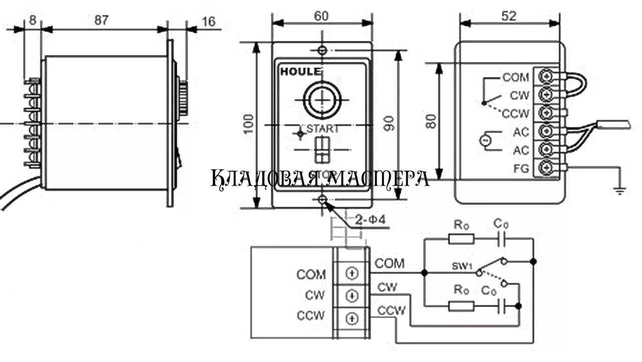 Подключение регулятора скорости к двигателю Модуль регулятора оборотов коллекторного двигателя US-52