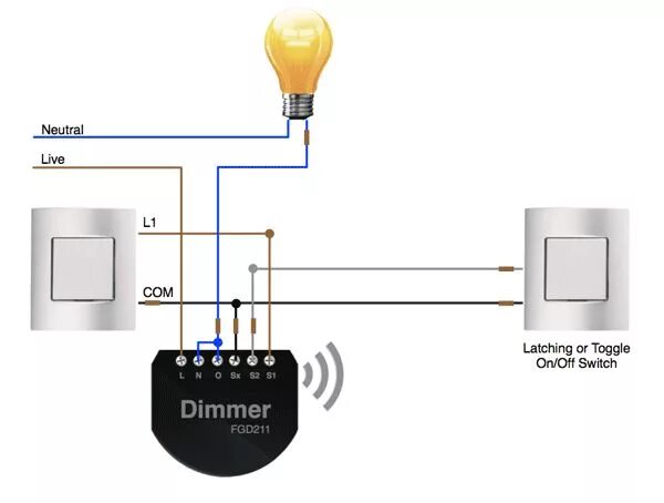 Подключение регулятора света APNT-2 - 2-Way Lighting Guide with Fibaro Dimmers Lighting guide, Dimmer, Home a