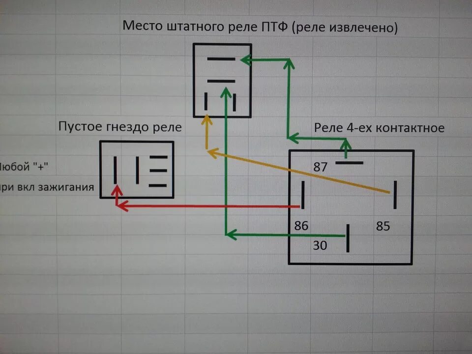 Подключение реле 4 контакта на туманки Схема ПТФ - Hyundai Santa Fe (2G), 2,7 л, 2007 года электроника DRIVE2