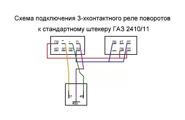 Подключение реле 406 3-хконтактное реле поворотников - ГАЗ 2411, 2,4 л, 1986 года электроника DRIVE2