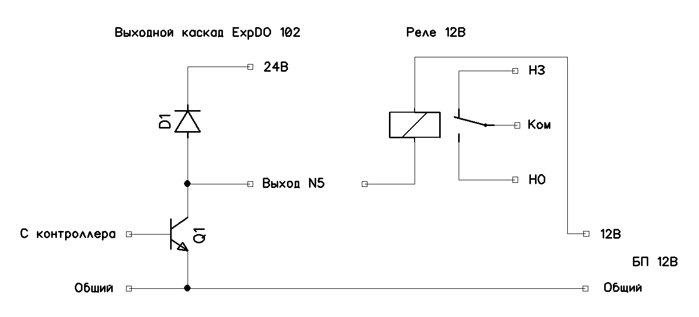 Подключение реле 5 вольт ExpDO 102. 2 канала 0..10В → 6 выходов 0,2А Eskomatik