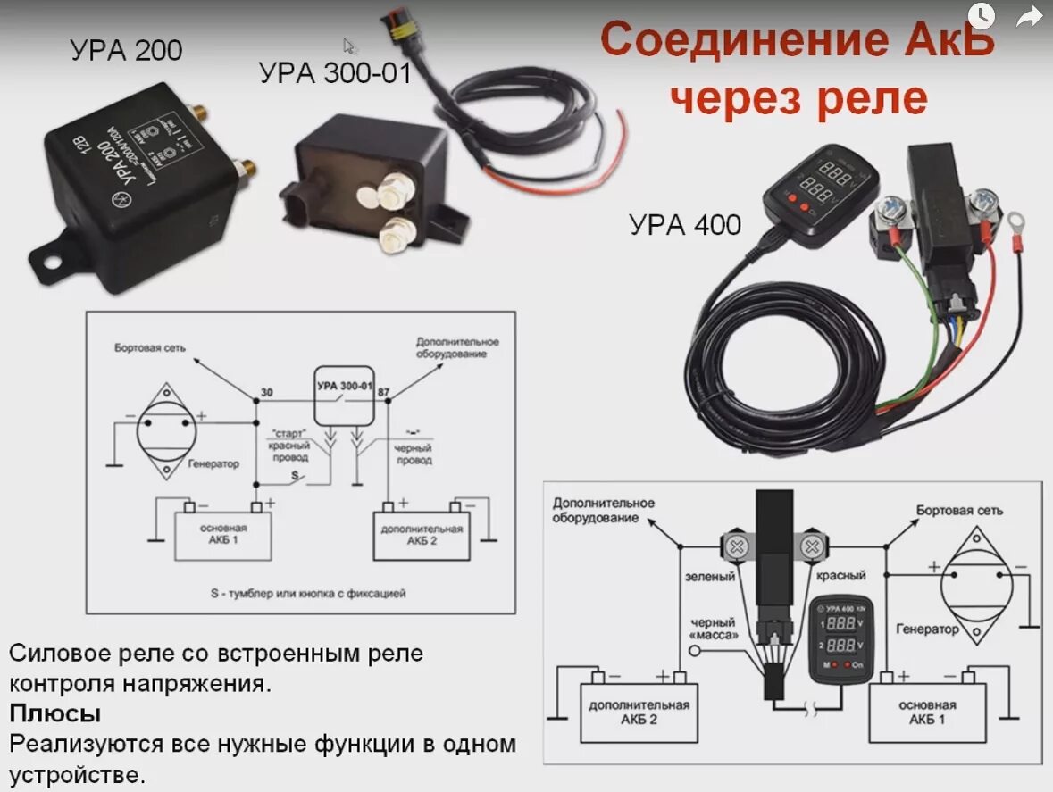 Подключение реле аккумулятора Устройство развязки аккумуляторов 12в