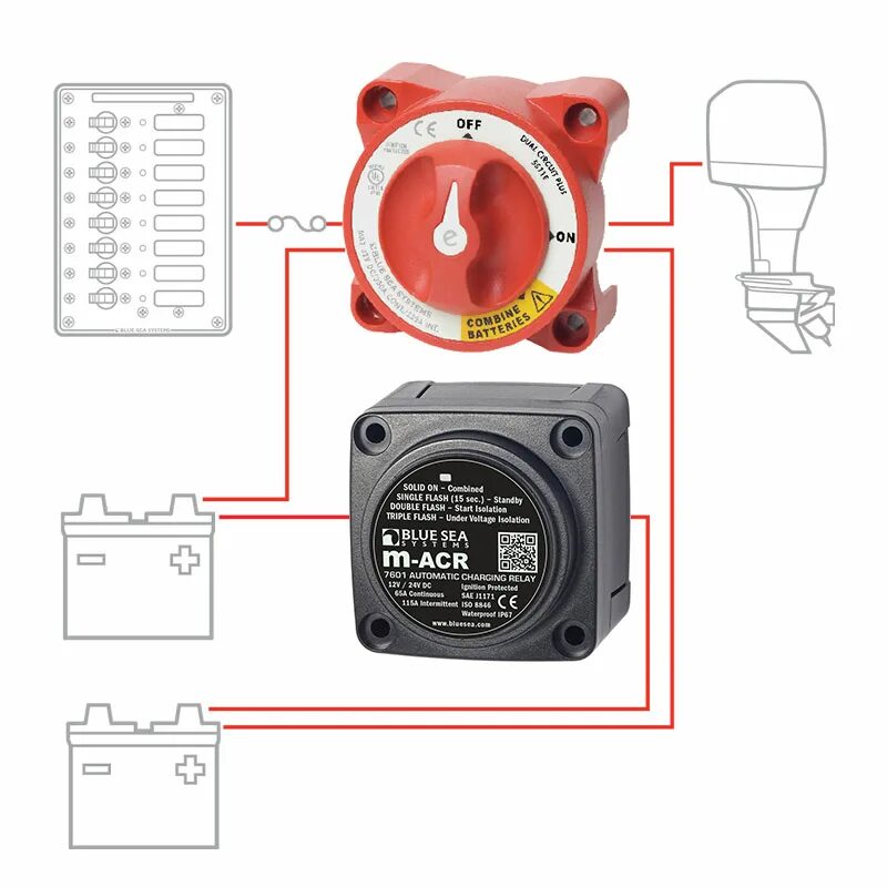 Подключение реле аккумулятора Реле зарядки аккумулятора Blue Sea 7601 Узнать цену и купить