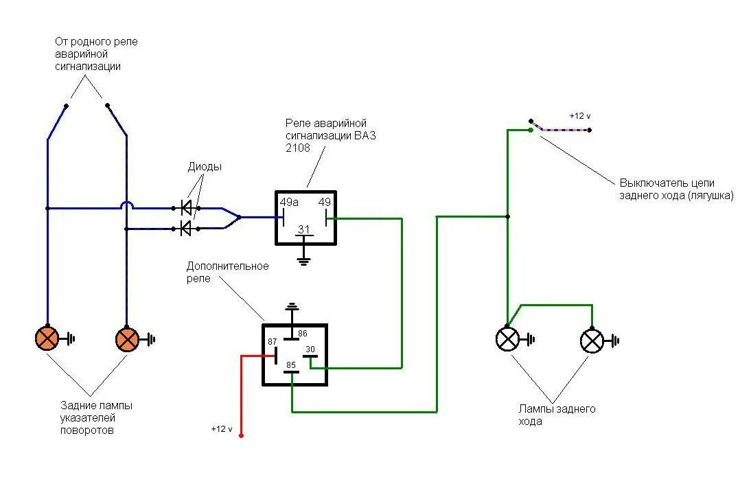 Подключение реле аварийки Подключение аварийки к фонарям заднего хода - Самара: Электрика и Оптика - Lada-