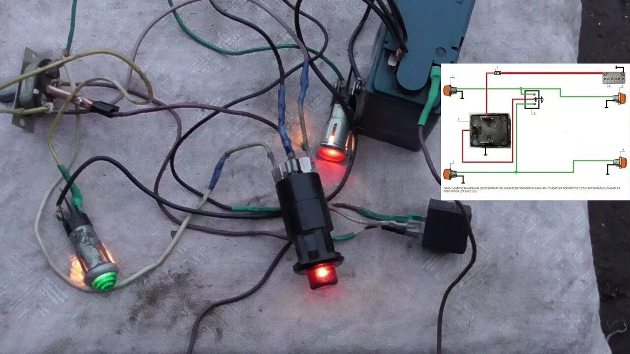Подключение реле аварийки Повороты и Аварийка для Трактора и Автомобиля / схема подключения - YouTube Musi