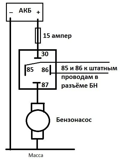 Подключение реле бензонасоса Проводка вечная проблема старых авто и установка разгрузочного реле на бензонасо