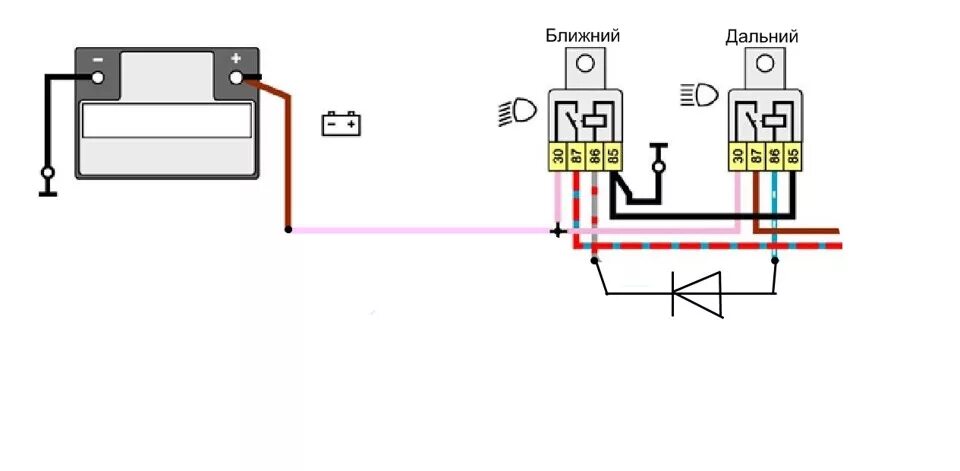 Подключение реле ближнего света ваз 2106 светят все 4 фары - Lada 2106, 1,7 л, 1992 года электроника DRIVE2