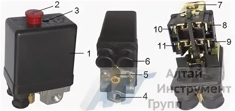 Подключение реле давления компрессора Запчасти Автоматика для компрессора 380 010149(а3) АЕЗ с доставкой по России и в