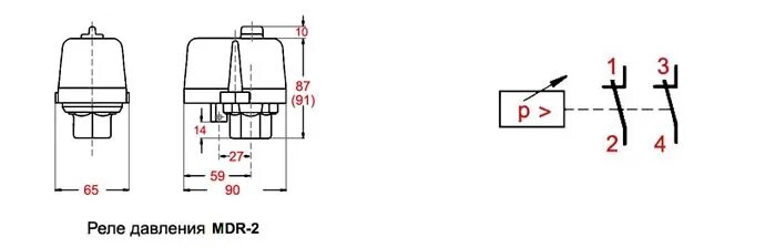 Подключение реле давления mdr Реле давления (прессостат) MDR 2