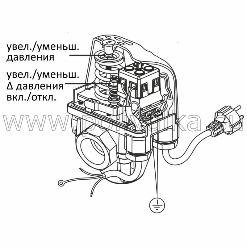 Подключение реле давления рм 5 Реле давления PS-04A с манометром