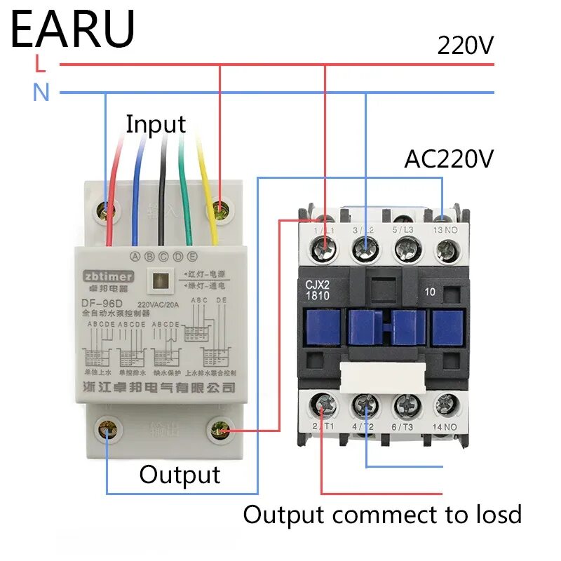 Подключение реле df 96dk Df-96dk Automatic Water Level Controller Switch 10a 220v Tank Liquid Level Detec