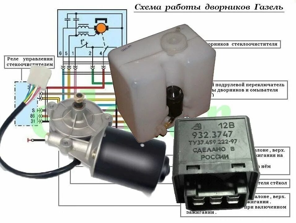 Подключение реле дворников газель как на схеме работают дворники , реле паузы и омыватель. - смотреть видео онлайн