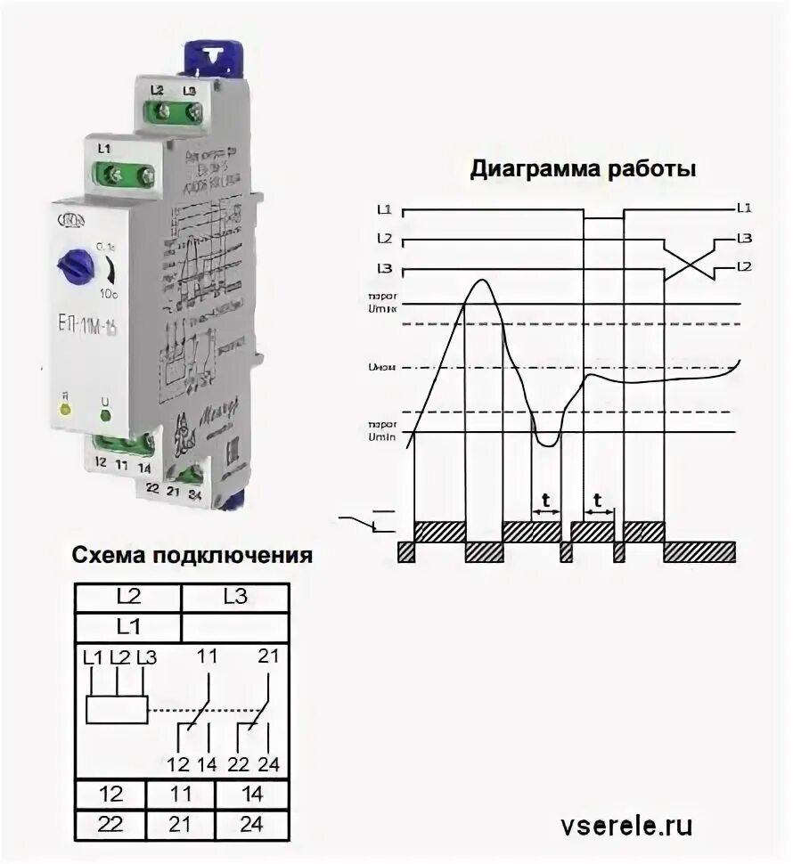 Подключение реле ел 11м ЕЛ-11М-15 AC400В УХЛ4 Реле контроля фаз Маркет Элек.ру