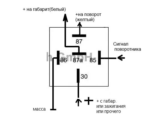 Подключение реле эрп 1 Габариты в поворотники на ОДНОЙ лампе - Lada 21099, 1,5 л, 1997 года тюнинг DRIV