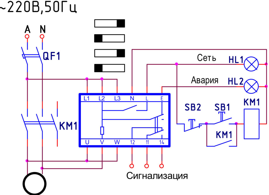 Подключение реле фаз Схемы применения и подключения реле защиты и контроля фаз и напряжения РНЛ-1