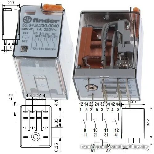 Подключение реле финдер Finder реле схема