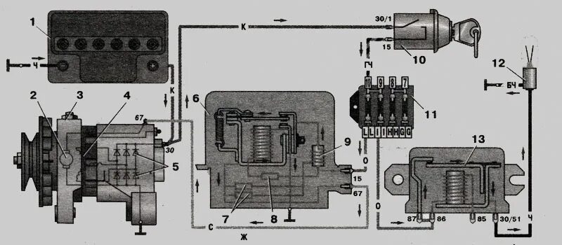 Подключение реле генератора ваз 2101 Электросхемы ВАЗ 2101, 2102