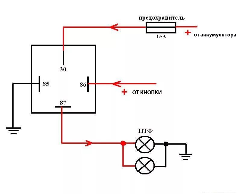 Подключение реле и кнопки на птф Установка Противотуманных фар на LADA VESTA.(Простейшая схема) - Lada Vesta, 1,6