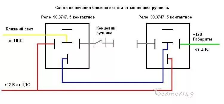 Подключение реле к дальнему свету фсо Включение ближнего света фар через концевик ручника. - Ford Focus II Wagon, 1,8 