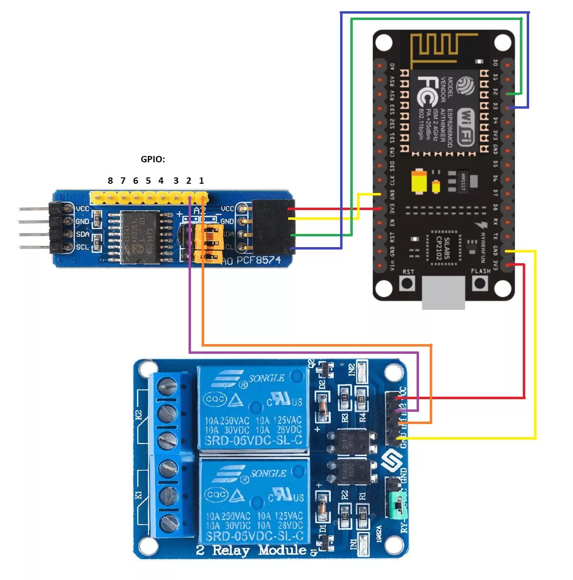 Подключение реле к esp8266 Подключение PCF8574 к esp8266 - kvvhost