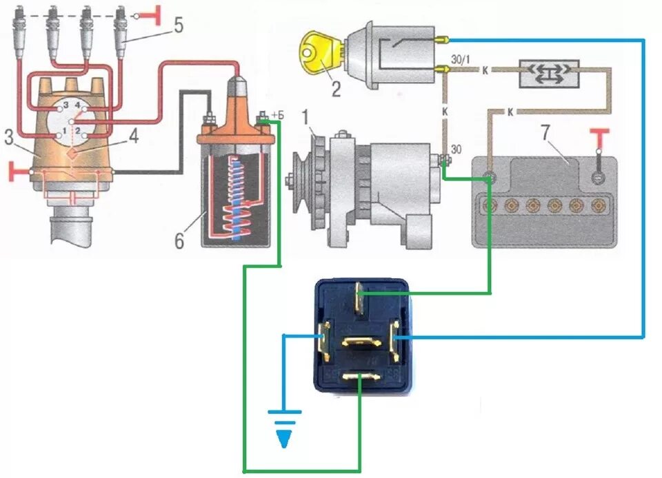 Подключение реле к катушки зажигания Реле зажигания на Шестёрку. - Lada 21063, 1,3 л, 1988 года электроника DRIVE2