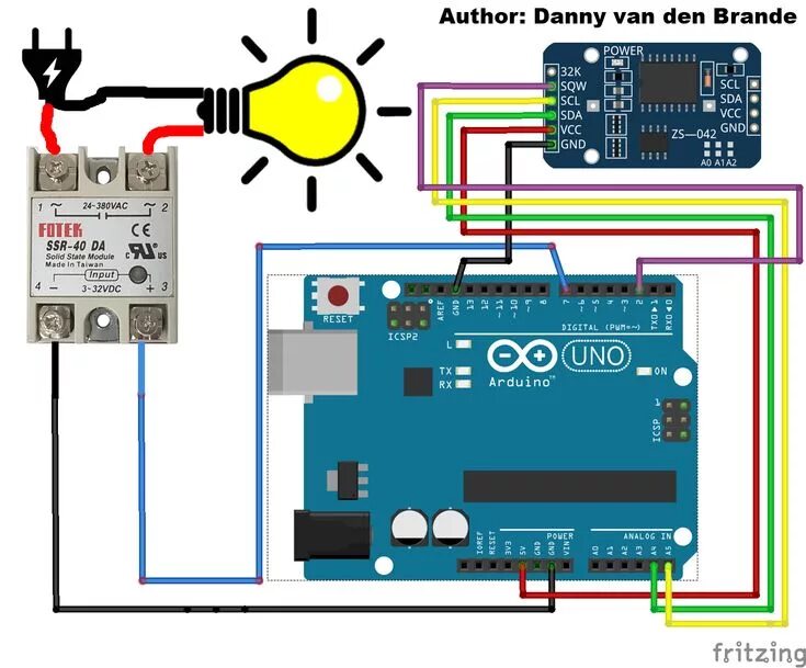 Подключение реле к контроллеру Arduino - SSR-25 DA Solid State Relay and DS3231 RTC Automatic Timer Lamp Ebay, 