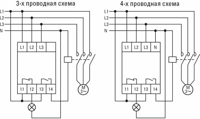 Подключение реле контроля фаз EKF Программируемые реле и релейная автоматика rkf-34 Реле контроля фаз RKF-34 P