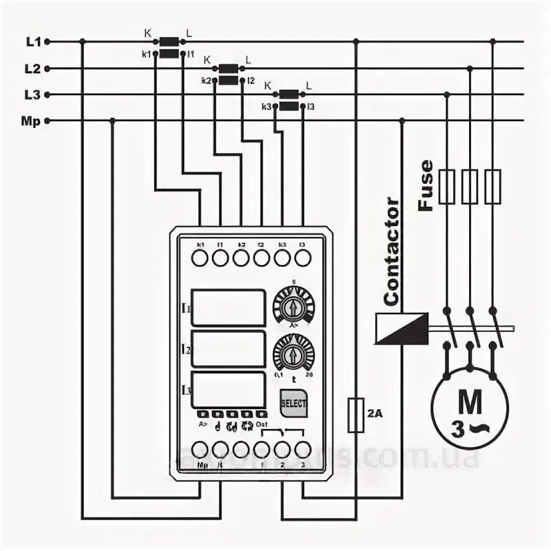 Подключение реле контроля тока TRM-200) Реле тока электронное контроля ограничение тока нагрузки 3-х фазное 90-