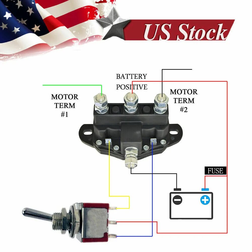 Подключение реле лебедки SOLENOID REVERSING POLARITY RELAY FOR WINCH MOTOR 12 VOLT DC 6 TERMINAL 69418674