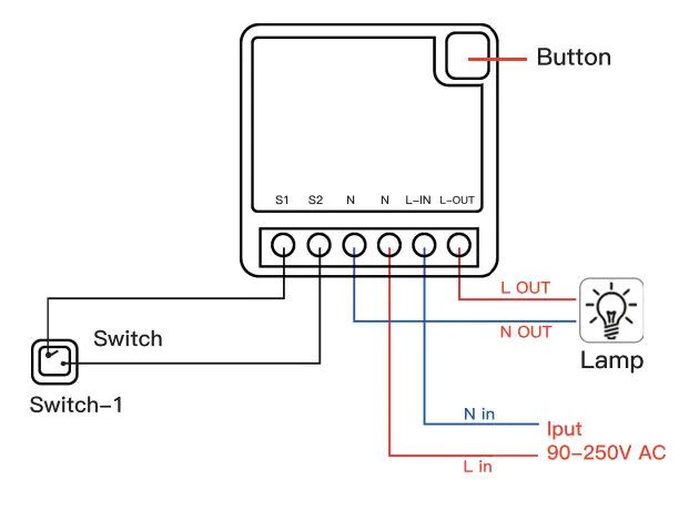 Подключение реле mini smart switch Aubess Tuya 16A Mini Switch 2-way Control Switches WiFi Dual-mode Smart Breaker-