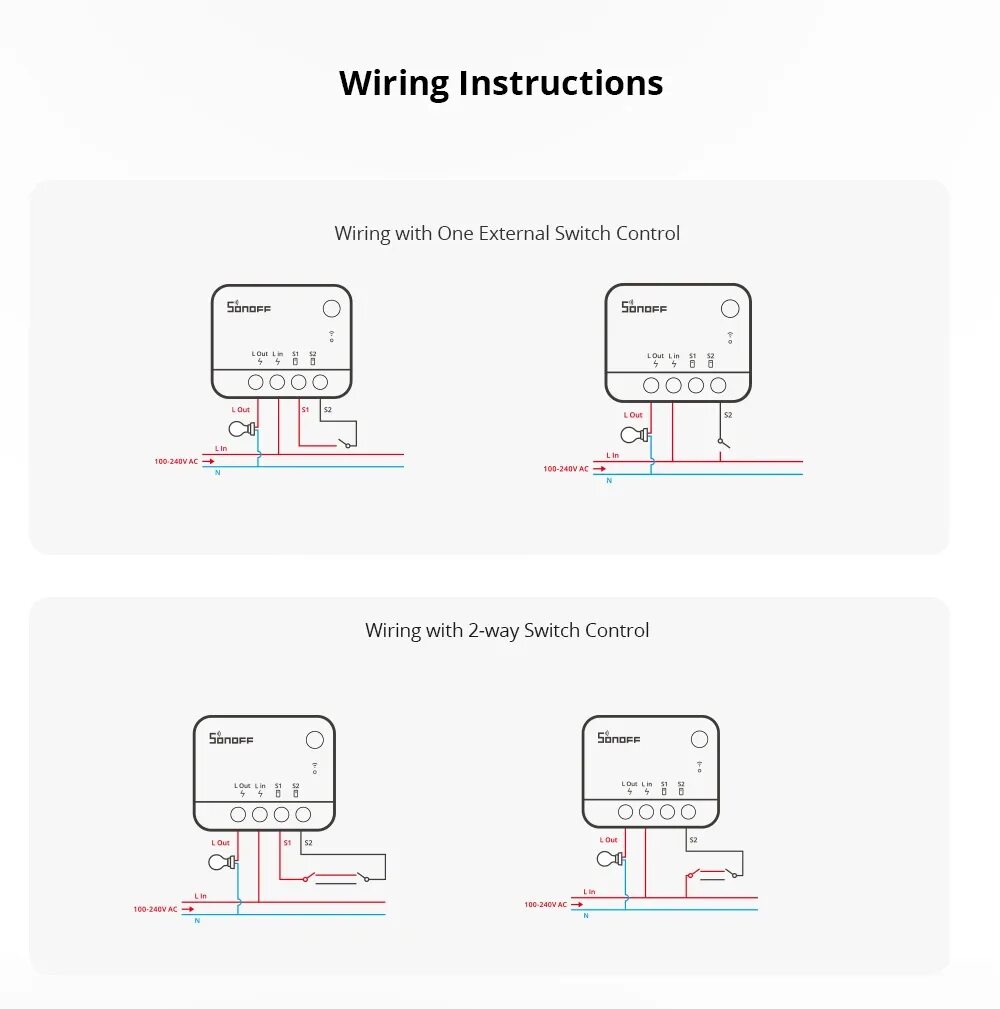 Подключение реле mini smart switch Умный мини-выключатель Sonoff Zigbee Mini L2 ZBMinil2, не требует нейтрального п