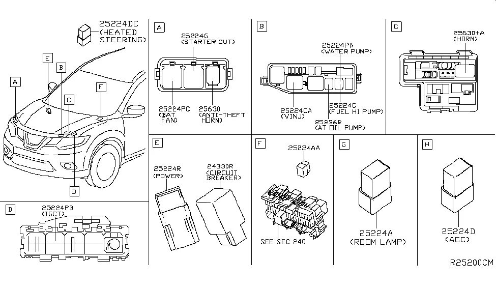 Подключение реле на ниссане Genuine Nissan 24330-C9900 Circuit Breaker Relay Circuit Opening Relays Relays R