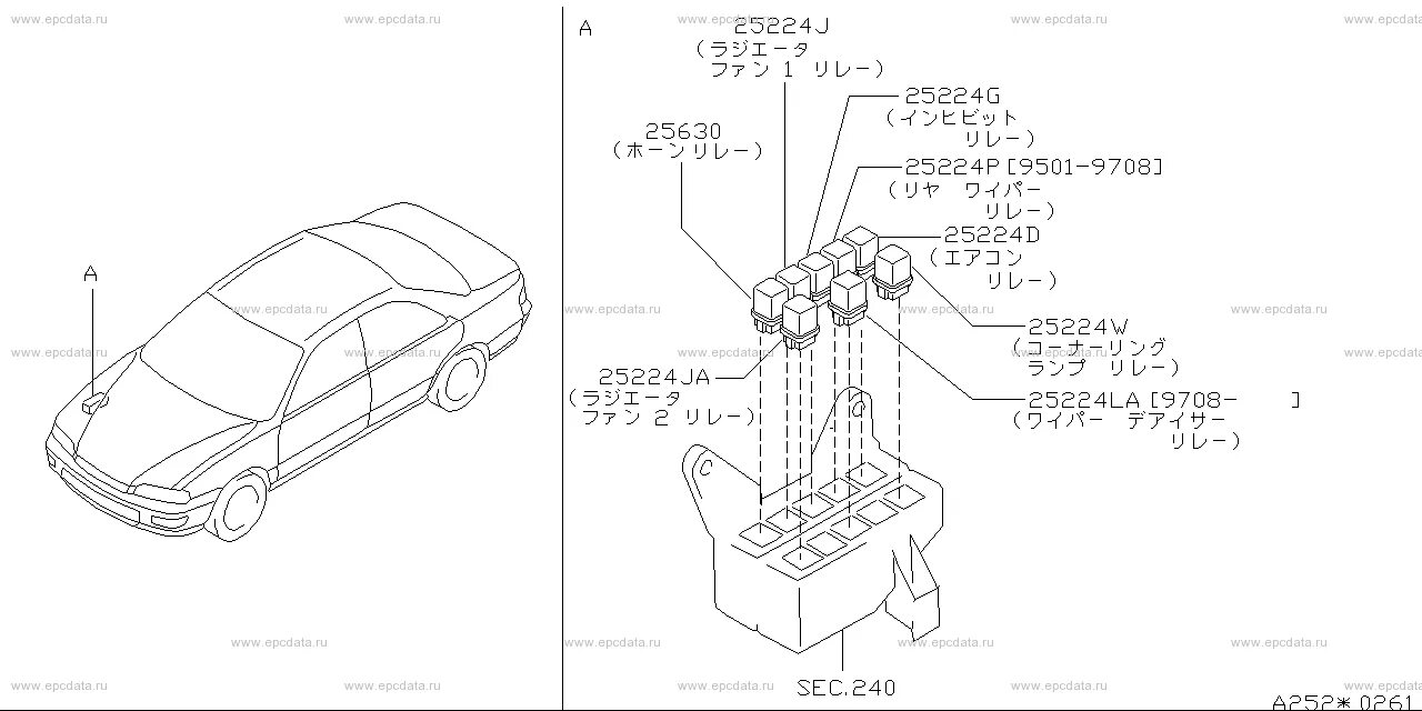 Подключение реле на ниссане Relay (denso) для Nissan Presea R11, 2 поколение 01.1995 - 07.1997 - Запчасти дл