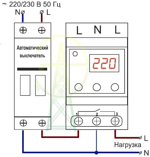 Подключение реле напряжение 220 Реле напряжения 1-но и 3-х фазные, блоки управления АВР, реле времени и таймеры,