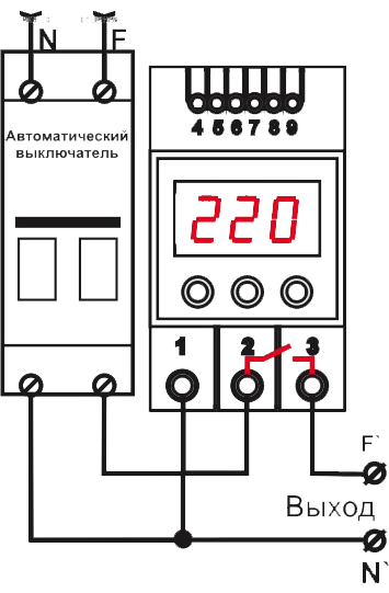Подключение реле напряжение 220 Vp-63A