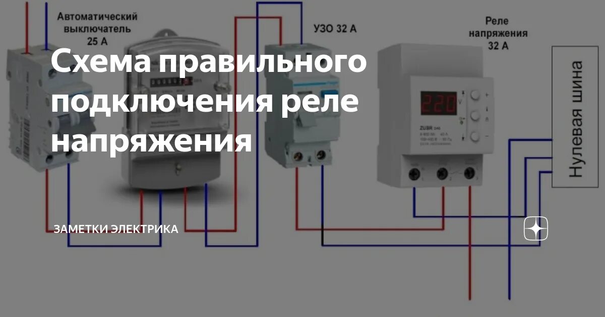 Подключение реле напряжения и узо как правильно Реле напряжения для дома,квартиры.какое выбрать?электрощиты. сборка и проектиров