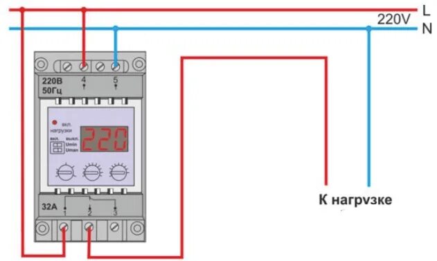 Подключение реле напряжения ресанта Инструкция и схема подключения реле контроля напряжения в щиток дома с установко